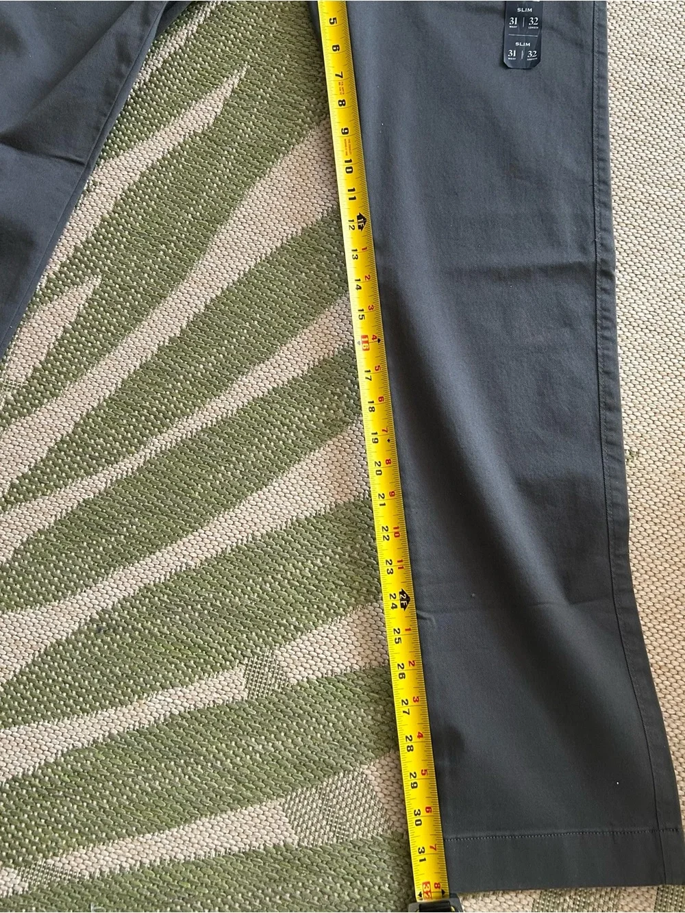 J. Crew Flex Men's Dark Gray Chino Pants - Classic Slim Straight Fit NWT 31/32